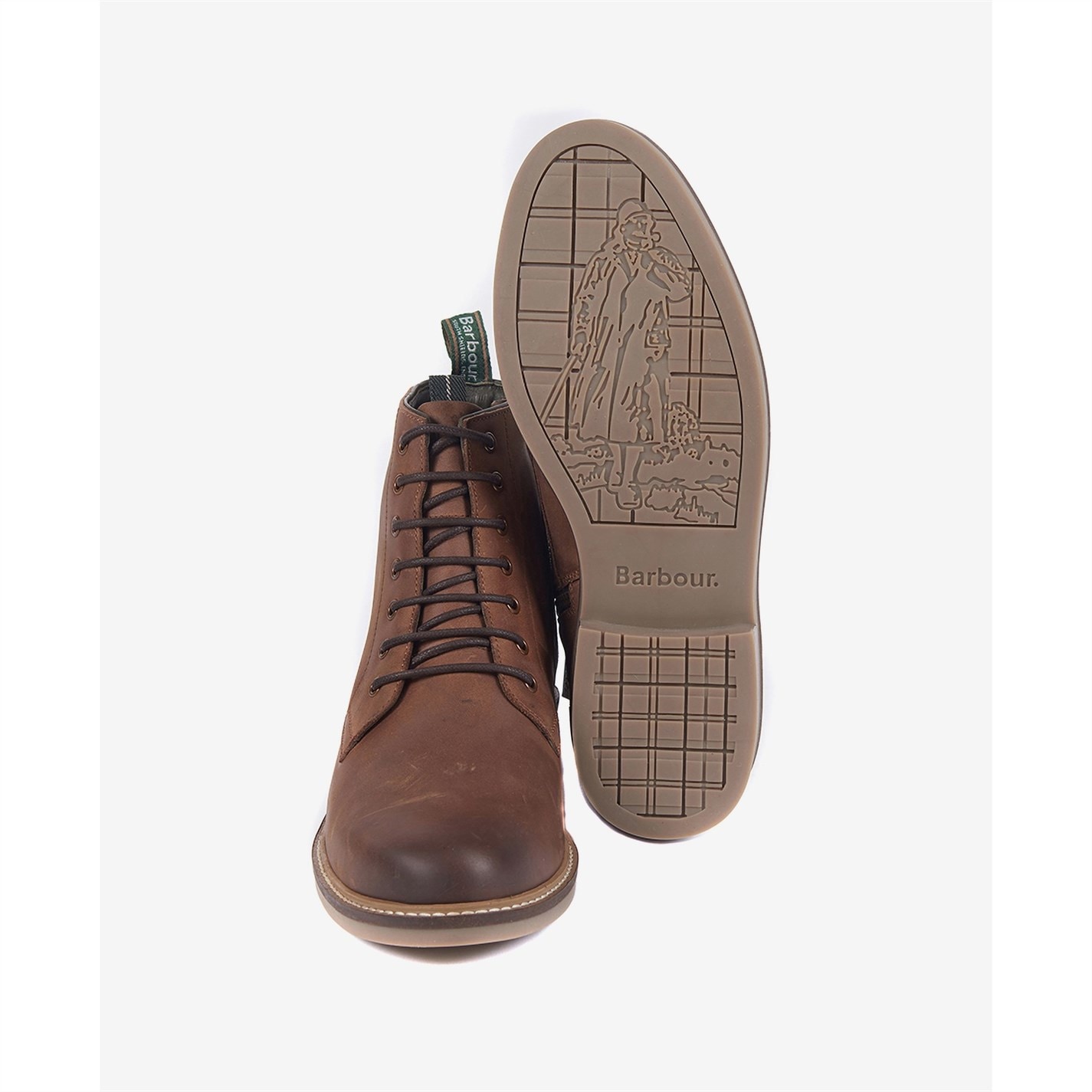 barbour deckham lace up boots in tan