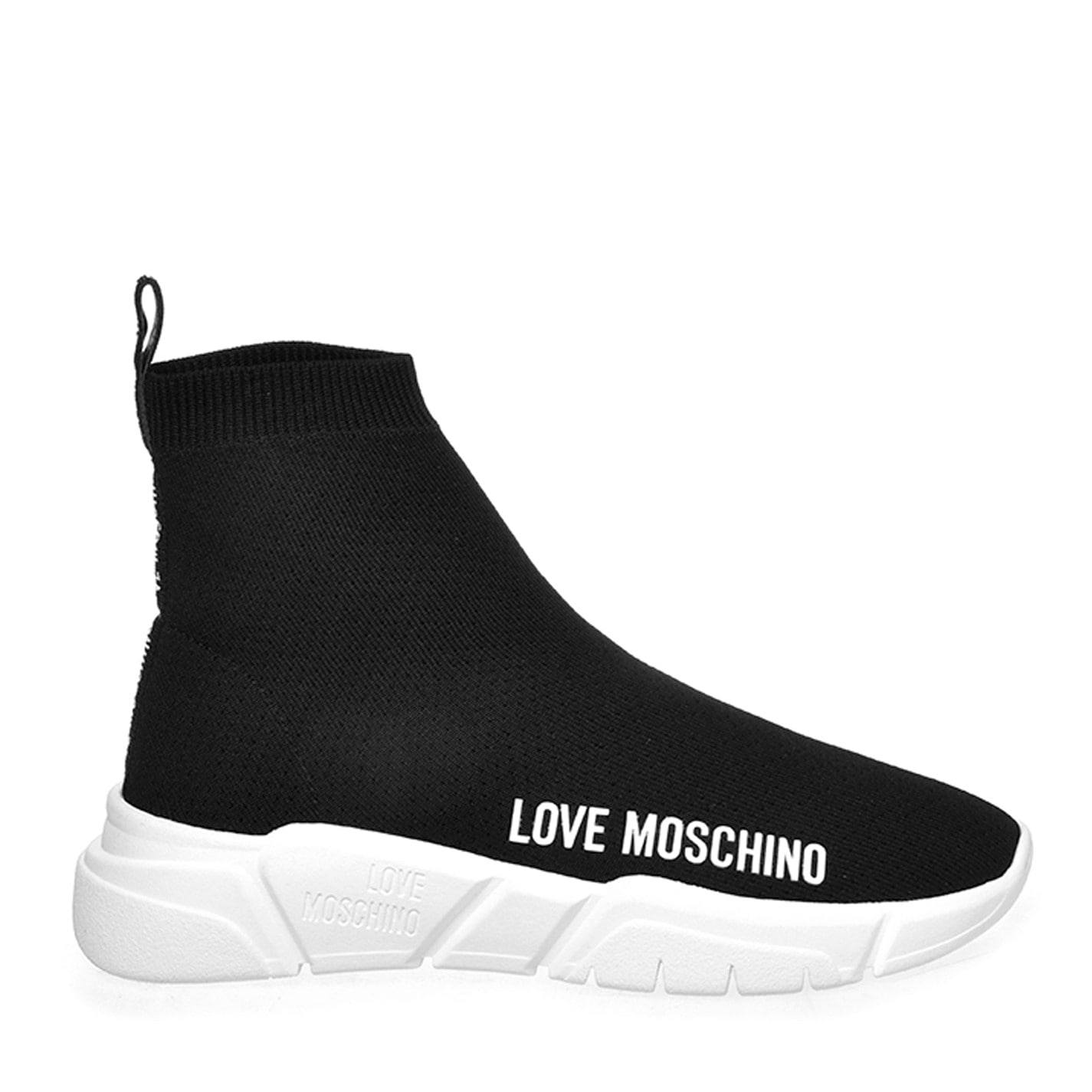 love moschino logo sock trainers