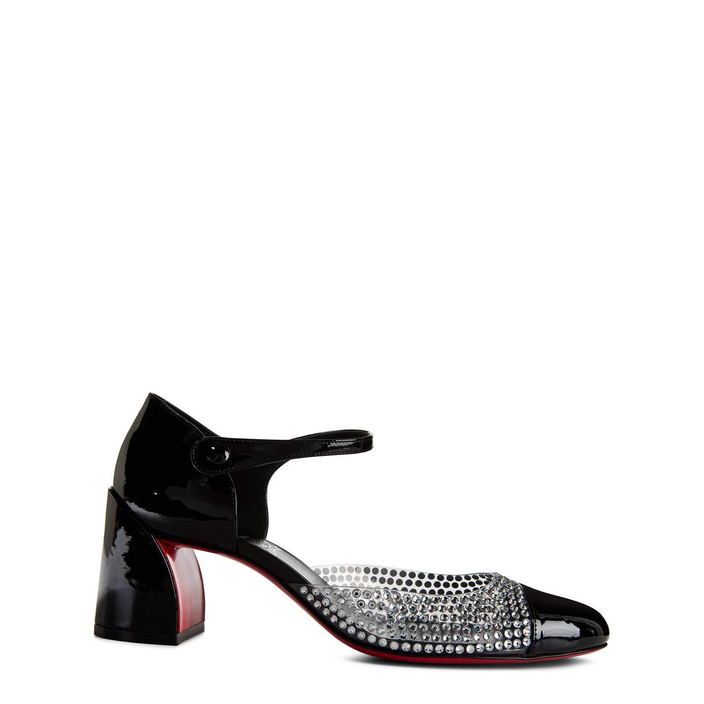 CHRISTIAN LOUBOUTIN Crystal Embellished 50mm Patent Leather Pumps