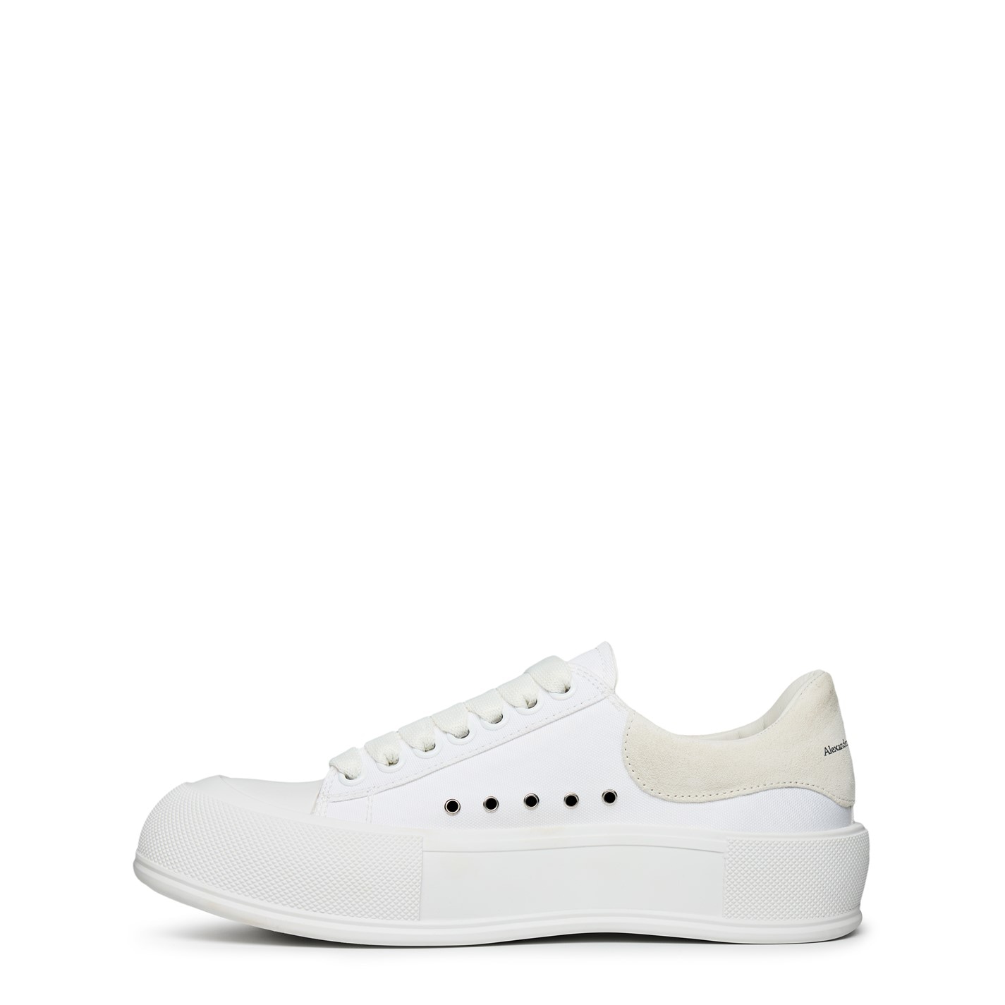 men's deck lace up plimsoll in black white