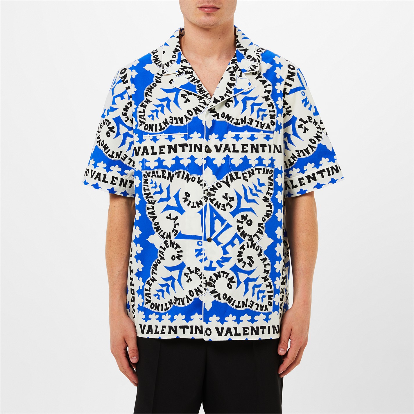 Valentino White & Blue Mini Bandana Shirt