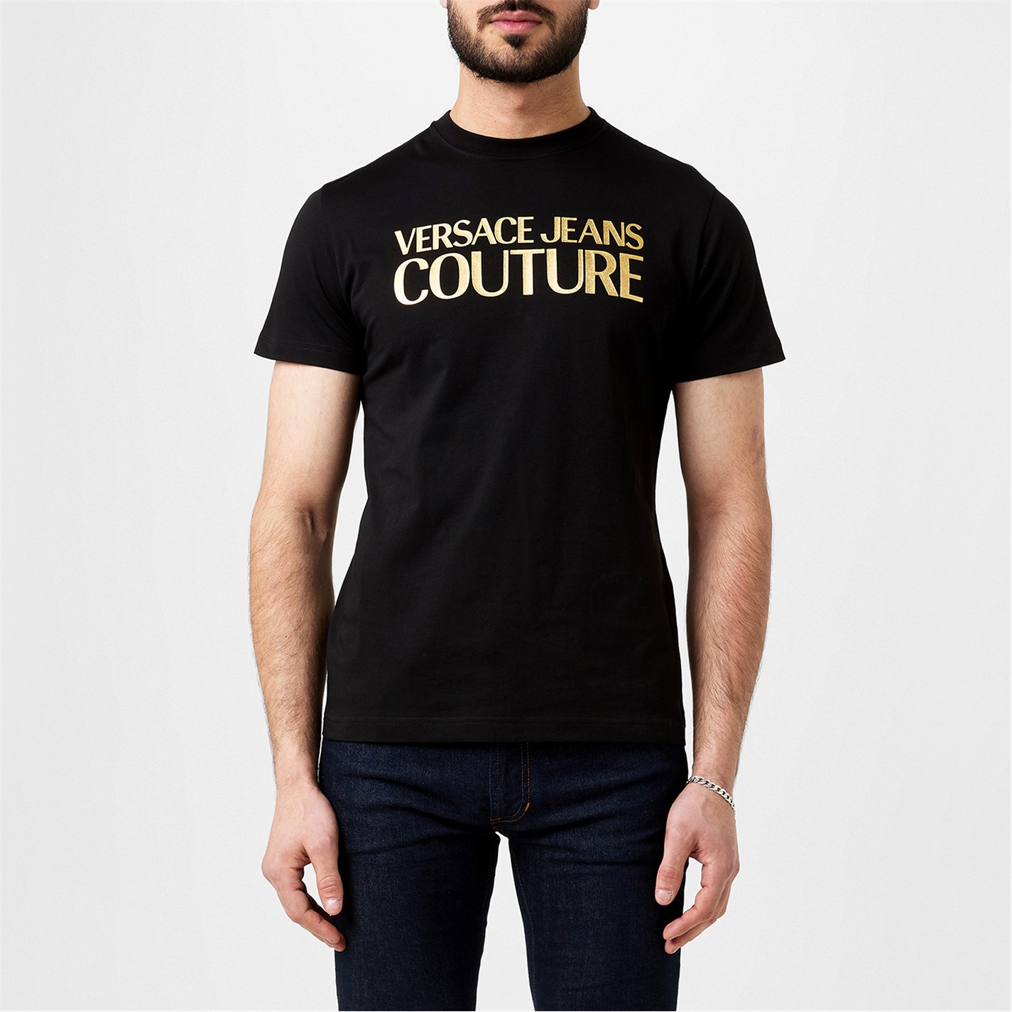 VERSACE JEANS COUTURE Gold Logo T Shirt | Cruise Fashion