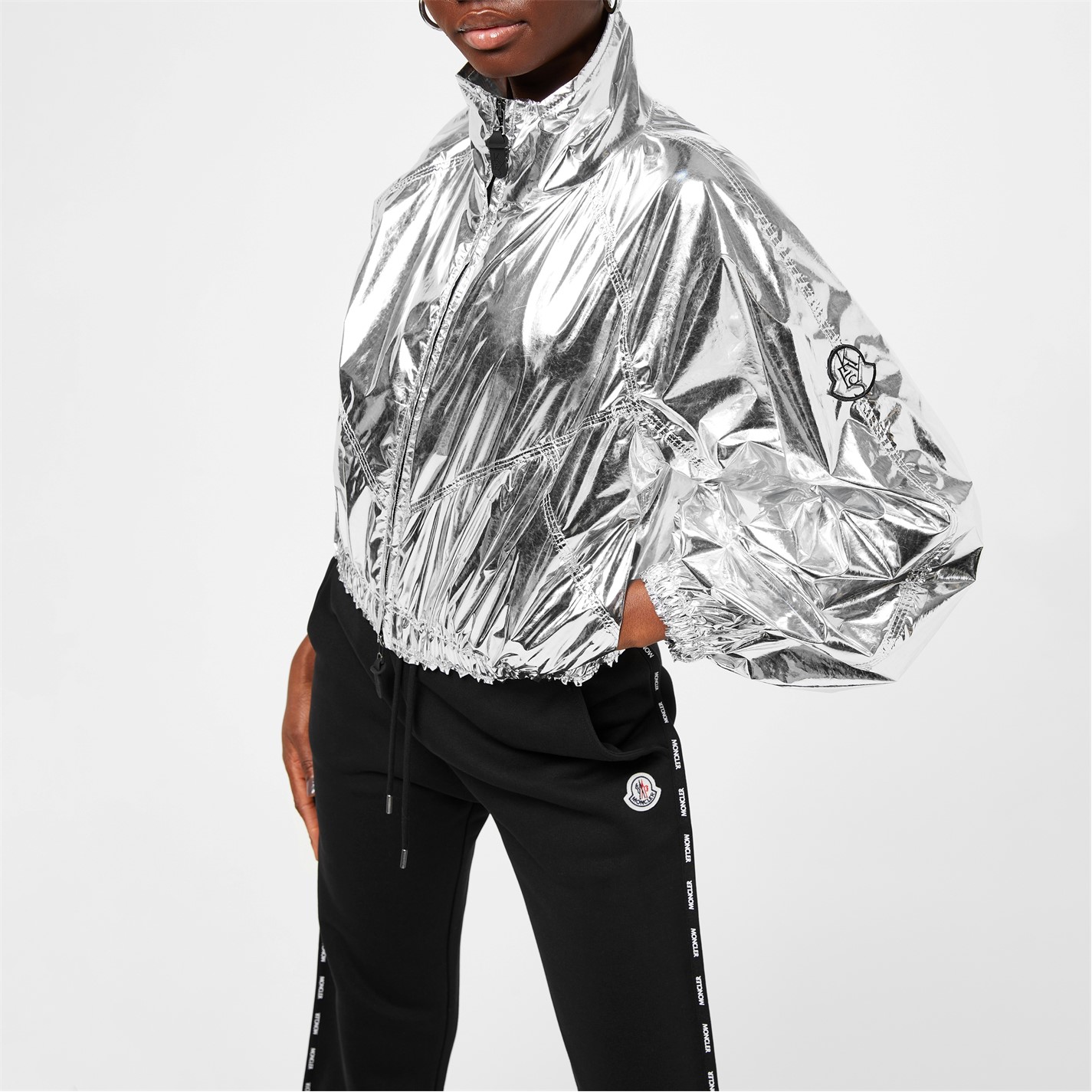 Silver windbreaker hotsell