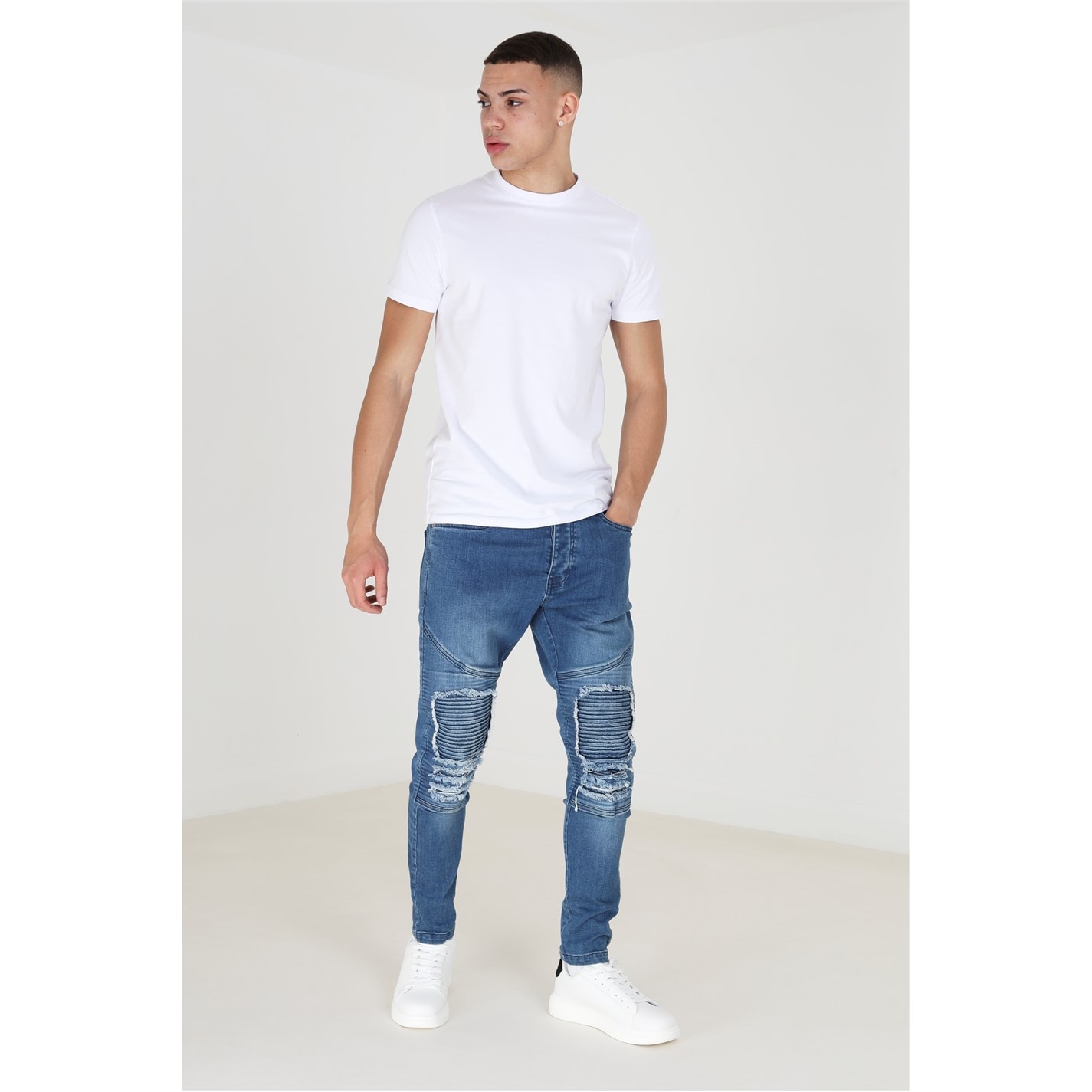 emporio armani distressed jeans