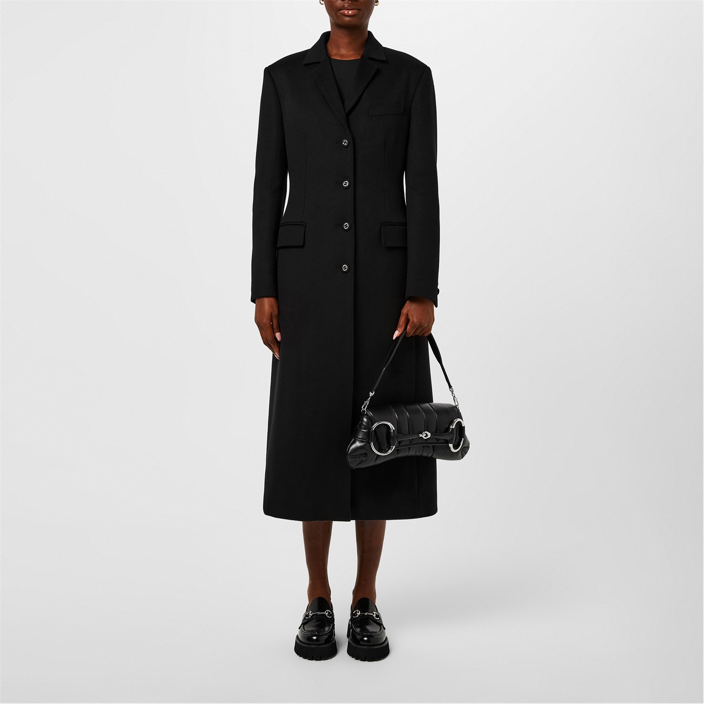 Wool Overcoat With Horsebit Detail
