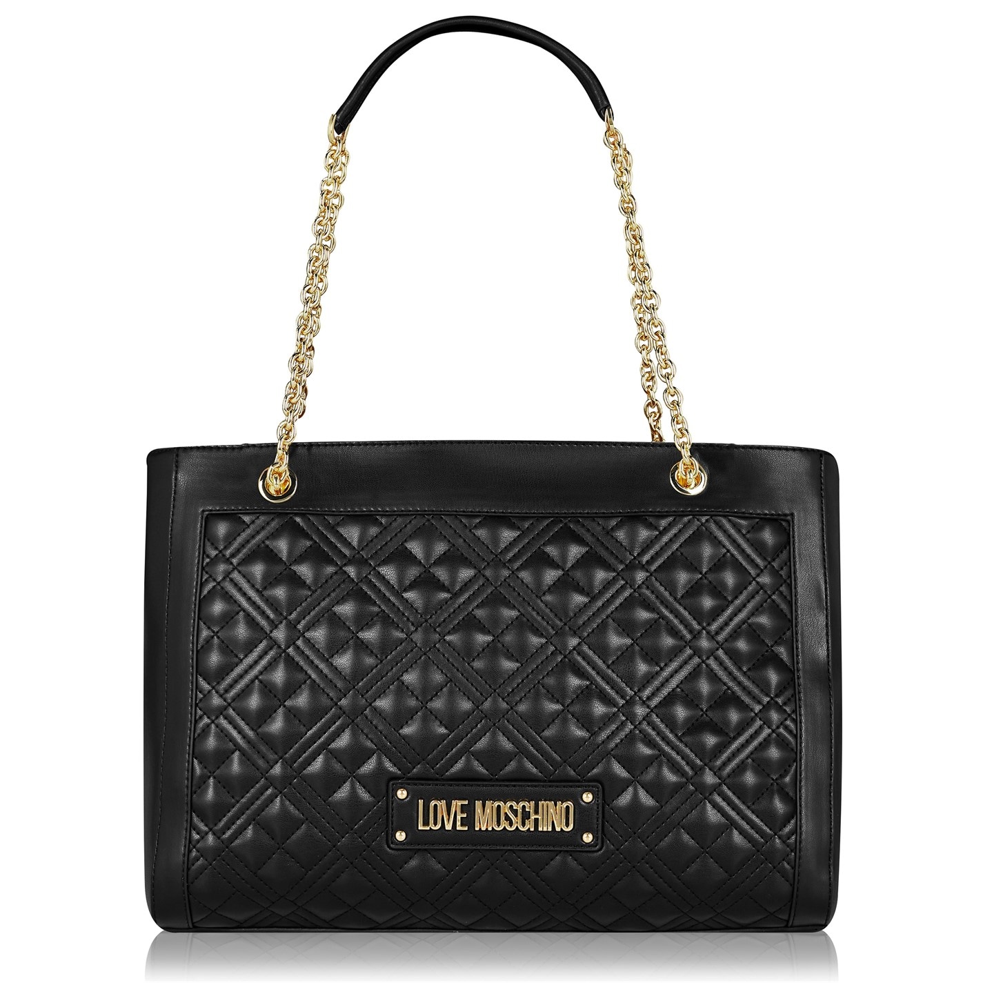 love moschino quilted chain tote bag