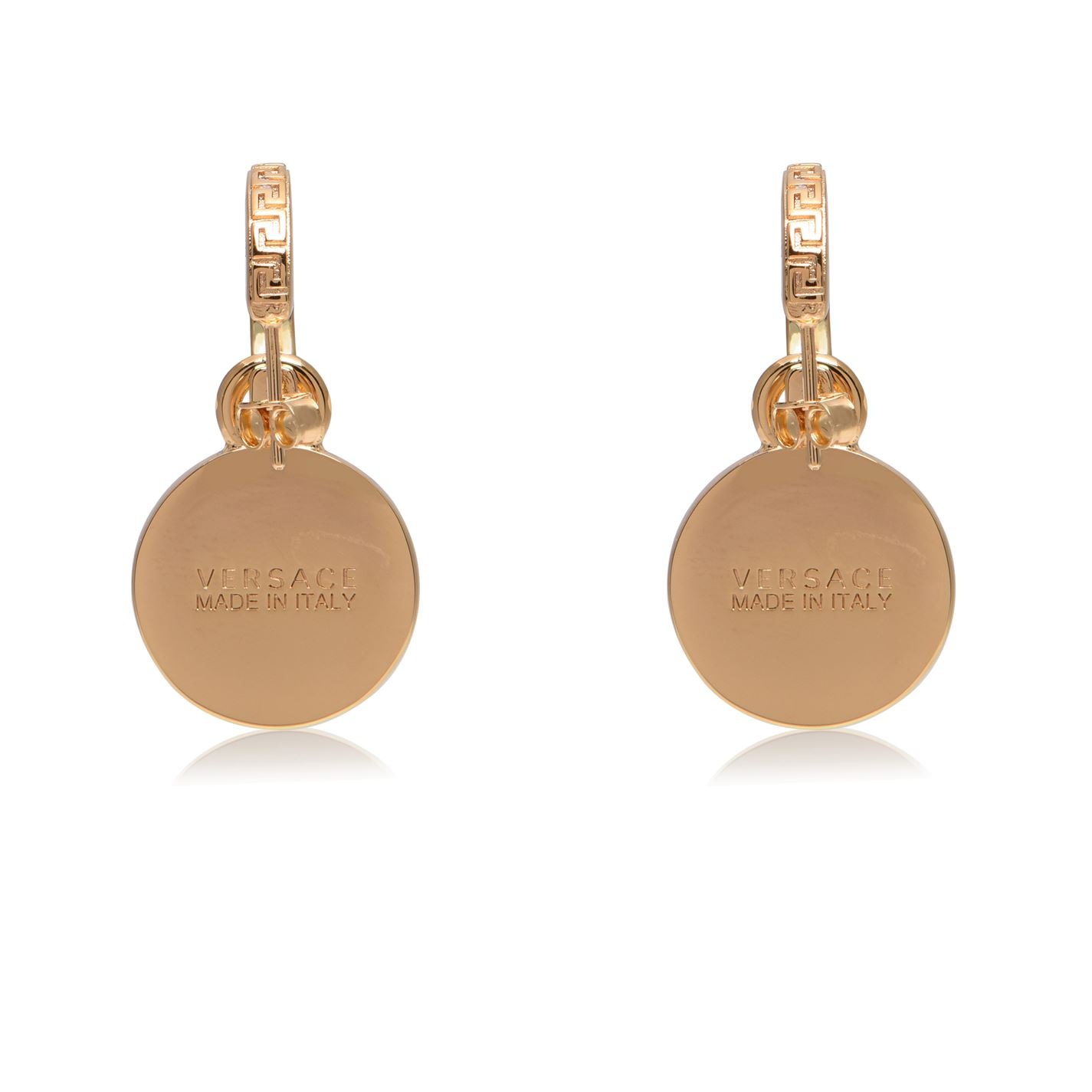 versace greca and medusa drop earrings