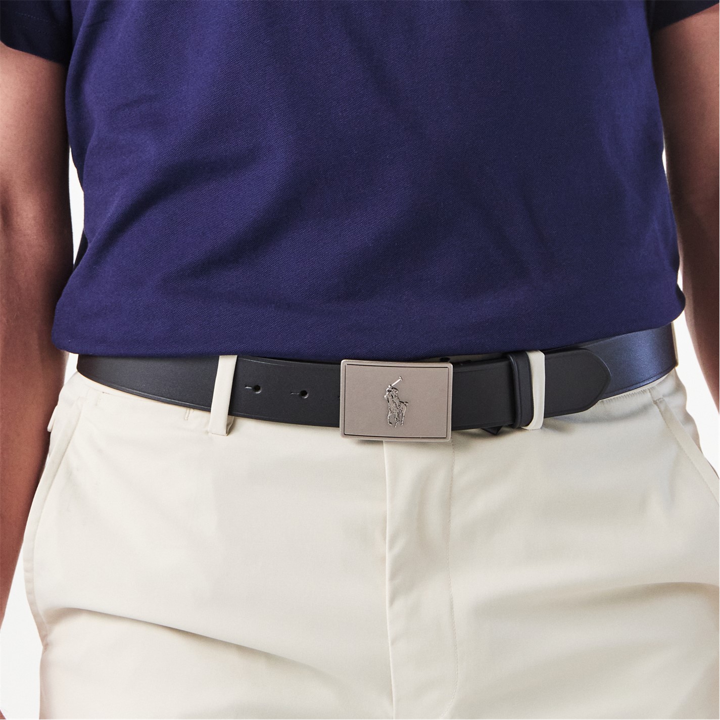 POLO RALPH LAUREN Plaque Leather Belt Cruise Fashion