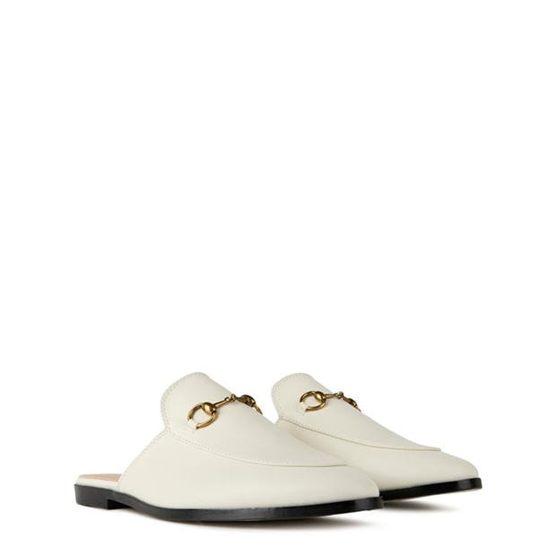 Princetown leather sales slipper white
