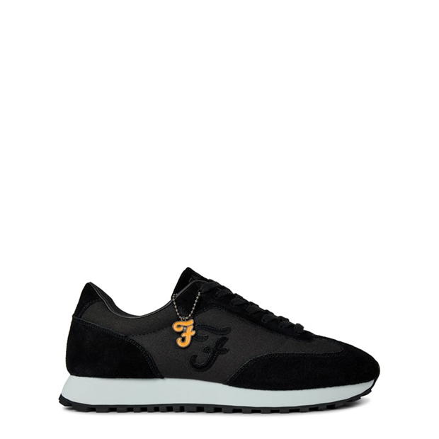 black knit runner trainers