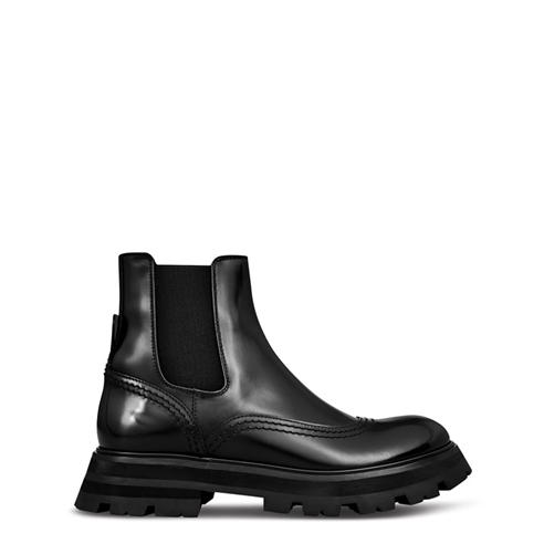 ALEXANDER MCQUEEN - Glossed Leather Chelsea Boots