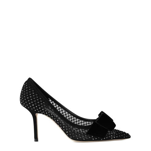 JIMMY CHOO - Love Crystal Mesh Heeled Sandals
