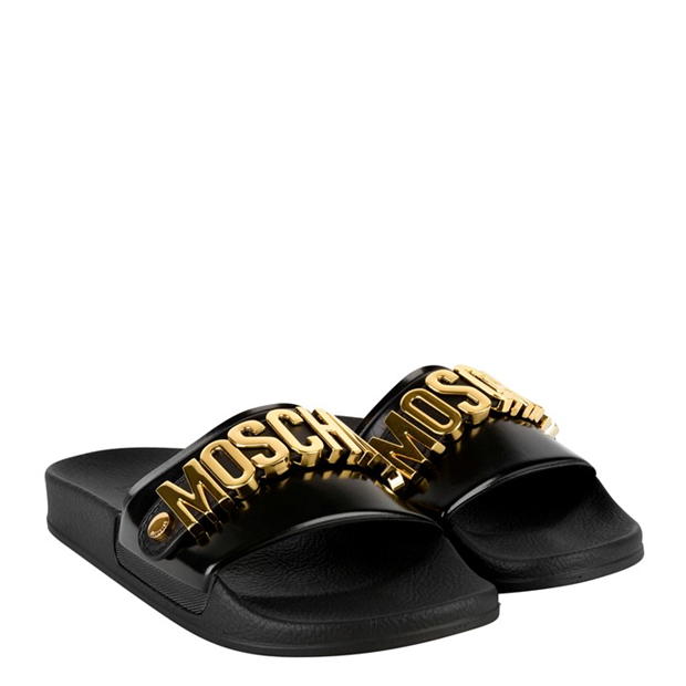 MOSCHINO Logo Pool Sliders | Cruise Fashion