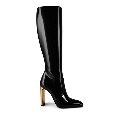 SAINT LAURENT - Auteuil 105 Glazed Leather Boot