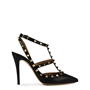 Black 0NO - VALENTINO GARAVANI - Rockstud Ankle Strap Heels