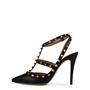 Black 0NO - VALENTINO GARAVANI - Rockstud Ankle Strap Heels