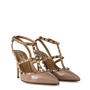 Powder  - VALENTINO GARAVANI - Rockstud 100 Ankle Strap Heels