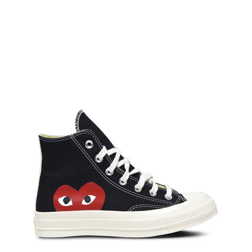 comme des garcons play converse large emblem high top canvas sneakers