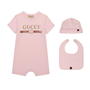 Pink 5861 - GUCCI - Baby Logo Bodysuit Set