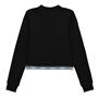 Black 031 - Lacoste - Girl's Tape Fleece Crew Neck Sweatshirt