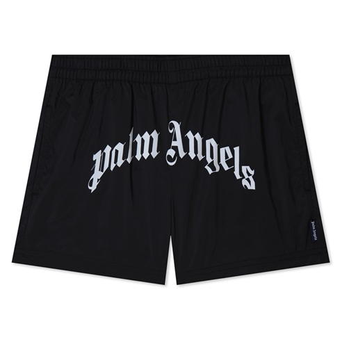 PALM ANGELS - Curved Logo Shorts