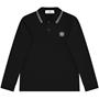 Black V0029 - STONE ISLAND - Boy'S Tipped Long Sleeve Polo Shirt