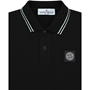 Black V0029 - STONE ISLAND - Junior Patch Logo Long Sleeve Polo Shirt