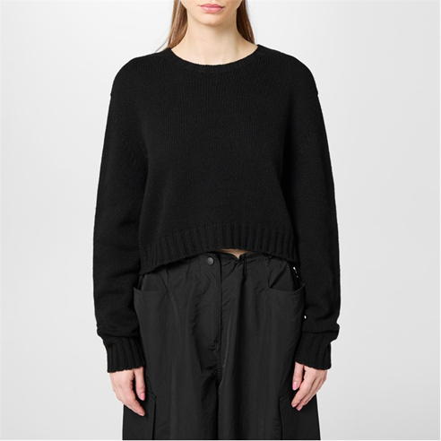 PALM ANGELS - Curved Logo Cropped Sweater