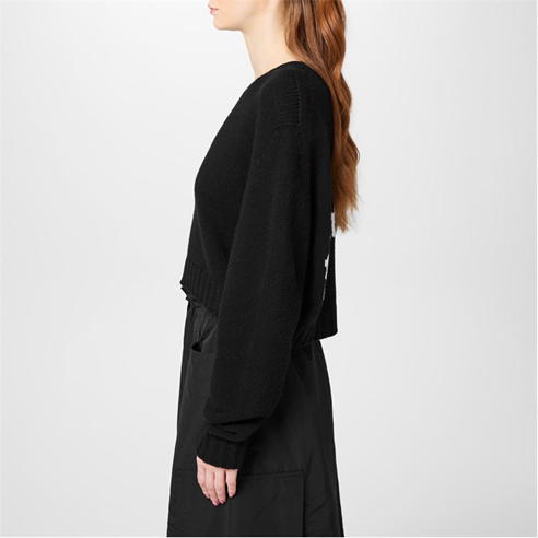 PALM ANGELS - Curved Logo Cropped Sweater