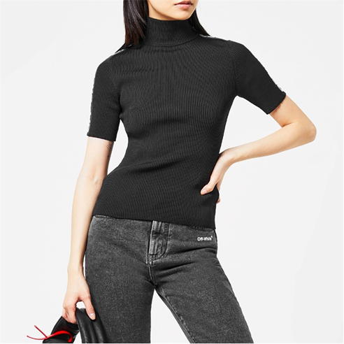 OFF WHITE - Tape Knit Top