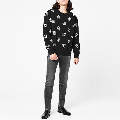 DOLCE AND GABBANA - Technical Jacquard Dg Sweater