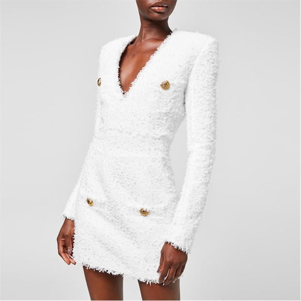 BALMAIN Tweed Mini Dress Cruise Fashion