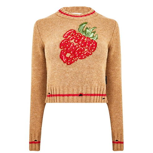 PALM ANGELS - Strawberry Cropped Knit Jumper