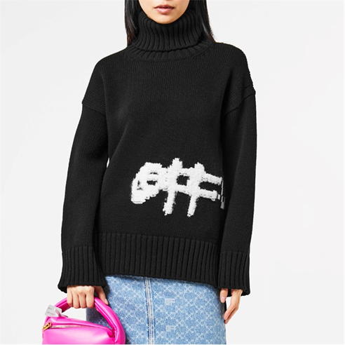 OFF WHITE - Logo Intarsia Turtleneck