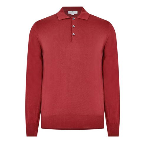 CANALI - Long Sleeve Knit Polo Shirt