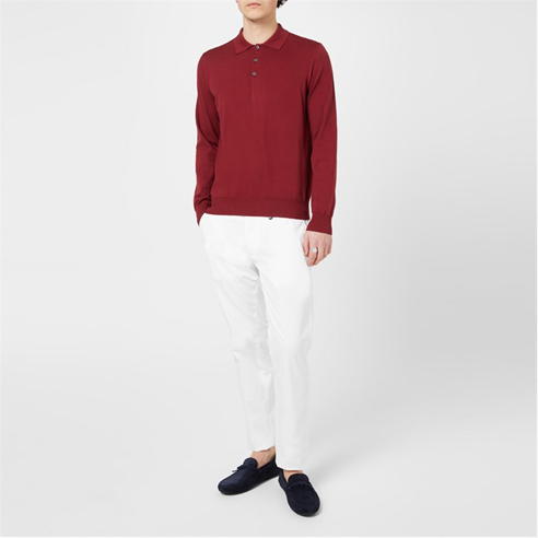CANALI - Long Sleeve Knit Polo Shirt