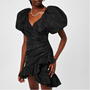 Black 99 - MSGM - Puff Sleeve Wrap Dress
