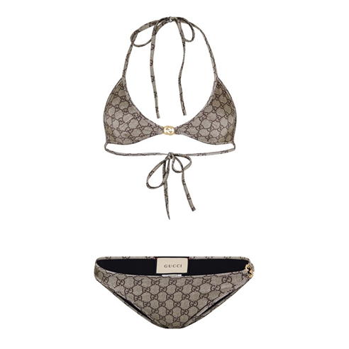 GUCCI - Monogram Gg Triangle Bikini
