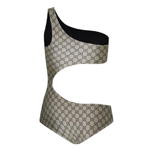 GUCCI - Monogram Gg One Shoulder Swimsuit