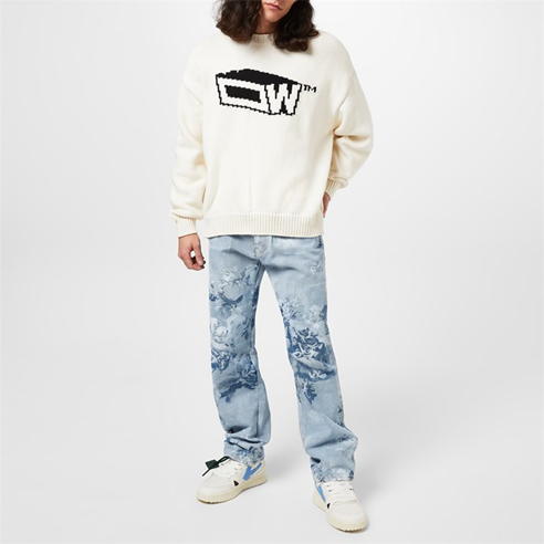 OFF WHITE - Graphic Printed Denim Jeans