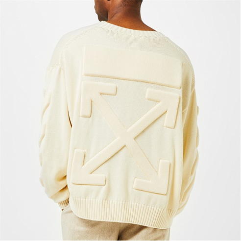 OFF WHITE - Off 3D Diag Knit Crw Sn32