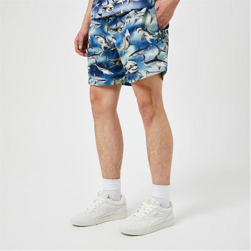 PALM ANGELS - Shark Print Swimming Shorts