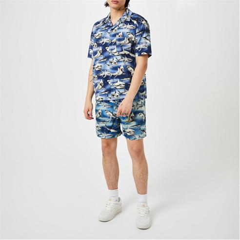 PALM ANGELS - Shark Print Swimming Shorts