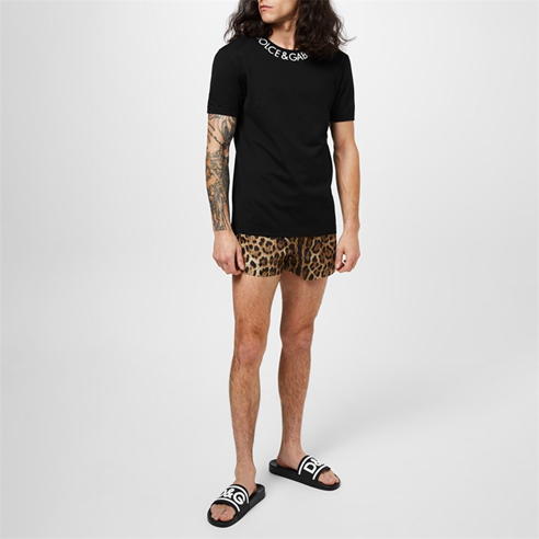 DOLCE AND GABBANA - Leopard Swim Shorts