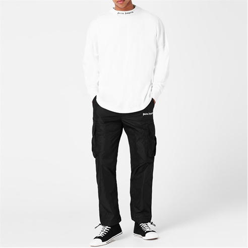 PALM ANGELS - Collar Logo Long Sleeve T Shirt