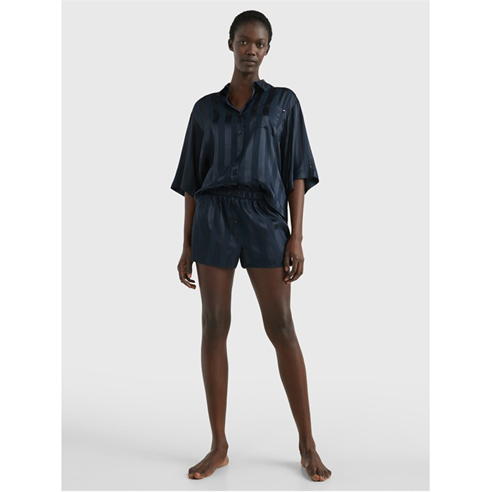 TOMMY HILFIGER - Short Sleeve Top Tonal Stripes