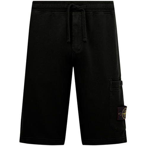 STONE ISLAND - Cotton Fleece Cargo Bermuda Shorts