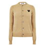 Light Camel 3 - COMME DES GARCONS PLAY - Heart V Neck Cardigan