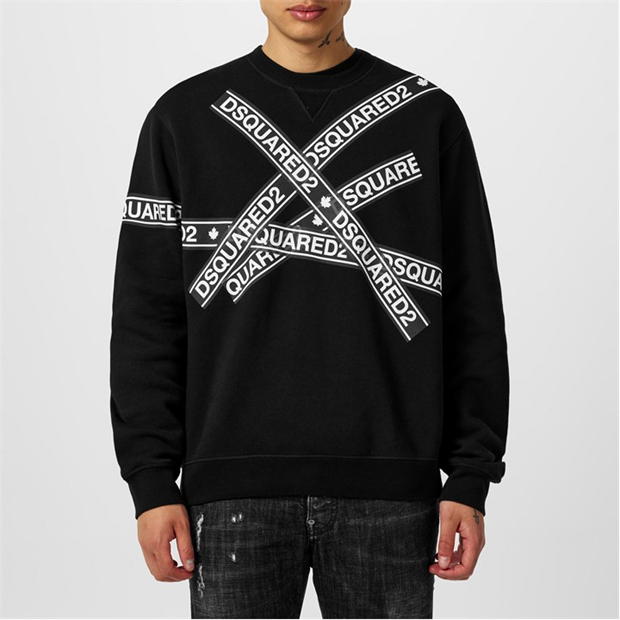 DSQUARED2 Tape Crew Sweatshirt Cruise Fashion