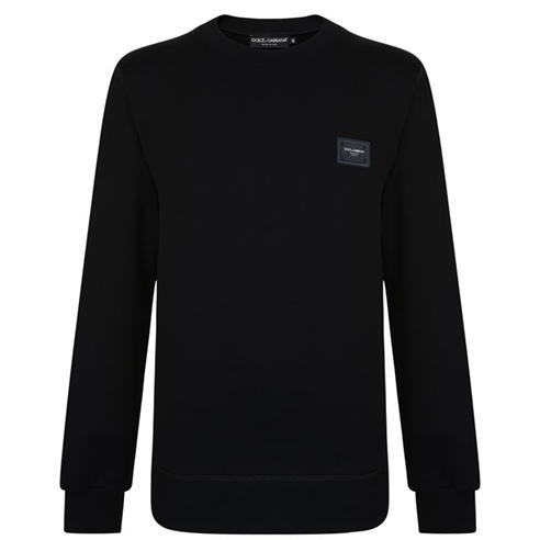 DOLCE AND GABBANA - Rubber Logo Plate Sweatshirt